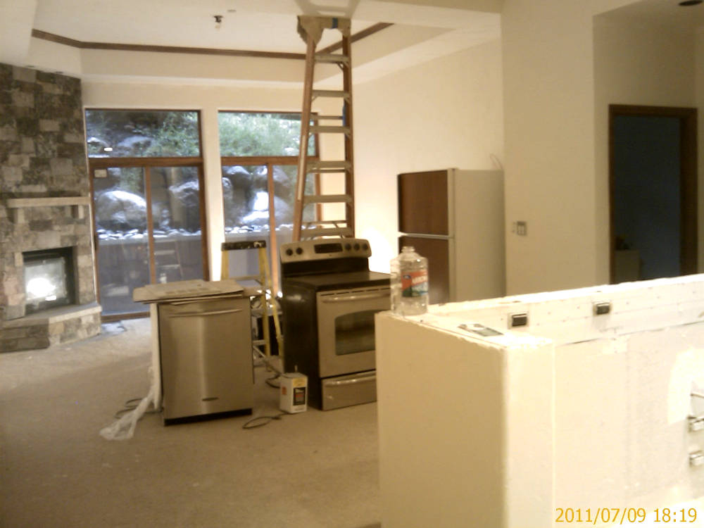 the knock down drywall texture is done and is ready to
paint.