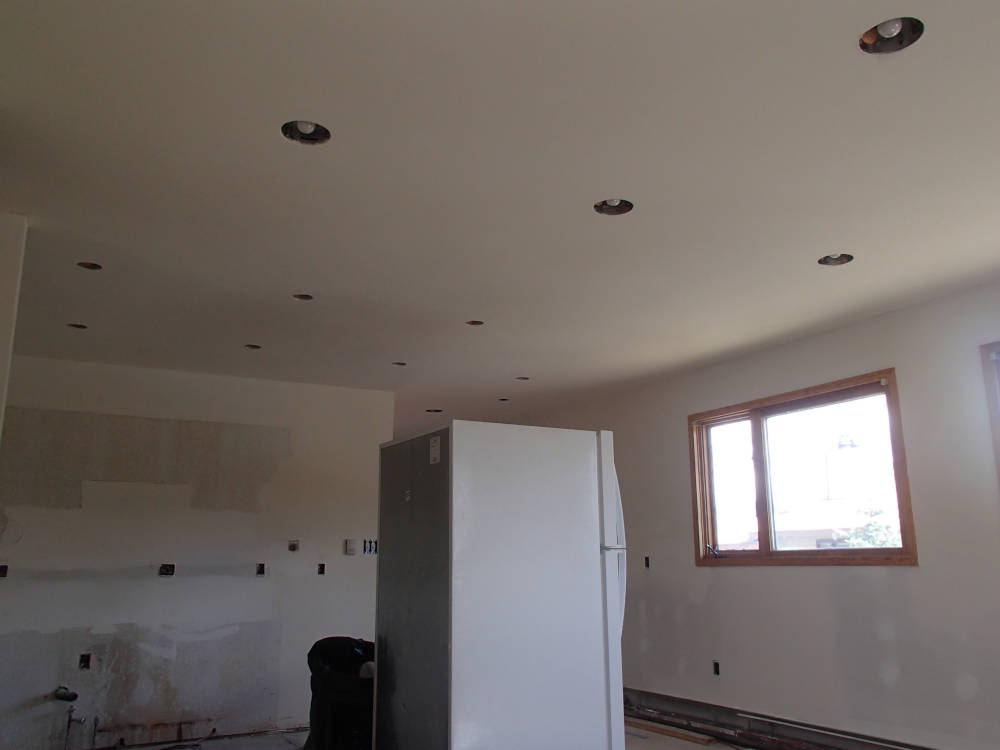 showing a condominium after the texture was done ready for primer and paint.