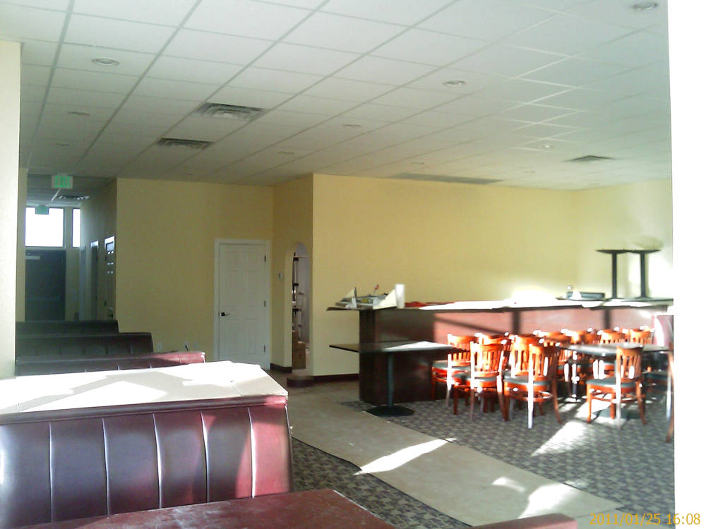 after the drywall patching, drywall finishing
drywall texture knock down and the acoustical ceiling was done almost ready to open